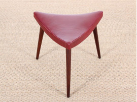 Tabouret scandinave tripode en teck