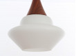 Mid-Century  modern scandinavian pendant lamp in teak and opal