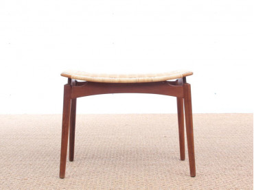 tabouret scandinave en teck et cannage