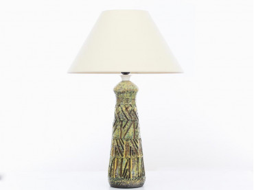 Mid-Century Modern scandinavian huge ceramic lamp with colored glaze