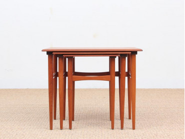 Mid-Century  modern scandinavian nesting tables in teak