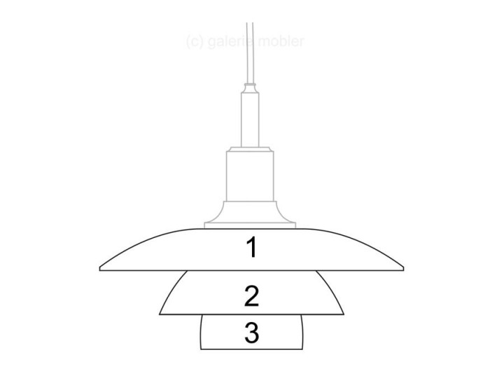 Spare parts for Louis Poulsen pendant lamp PH 3 1⁄2 - 3 Verre