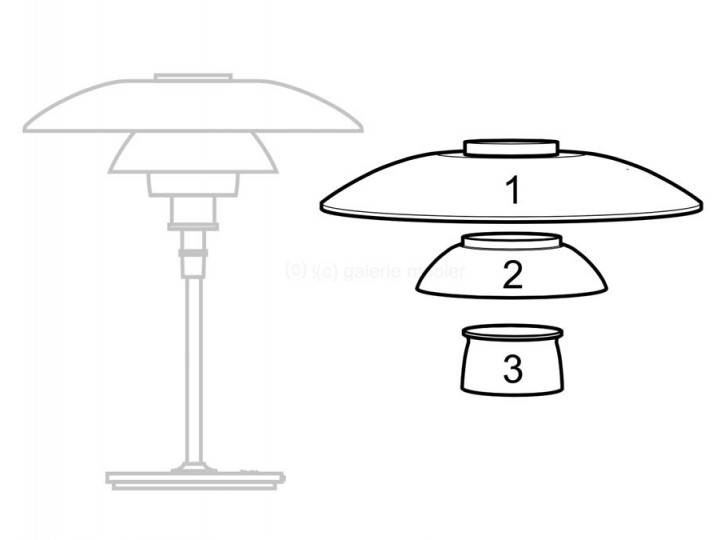 Spare parts for Louis Poulsen pendant lamp PH 3 1⁄2-3 steel