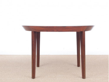 Mid-Century modern scandinavian round dining table in Rio rosewood 6/10 seats