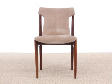 Mid-century Modern set of 4 IK dining chairs in Rio rosewood by Inger Klingenberg