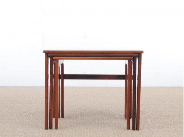 Mid-Century  modern scandinavian nesting tables in Rio rosewood