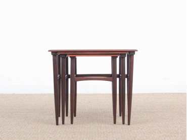 Mid-Century  modern scandinavian nesting tables in Rio rosewood by Poul Hundevad