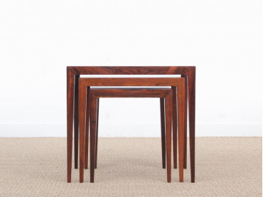 Mid-Century  modern scandinavian nesting tables in Rio rosewood by Severin Hansen