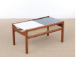 Mid-Century modern scandinavian coffee table with plexiglass top. 