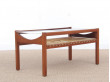 Mid-Century modern scandinavian coffee table with plexiglass top. 