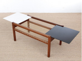 Mid-Century modern scandinavian coffee table with plexiglass top. 