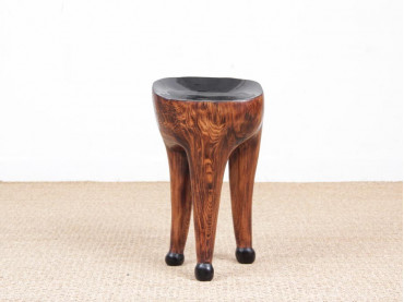 Three legs stool by french sculptor Yvon. Unique piece.