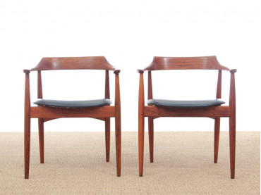 Mid-Century  modern scandinavian pair of armchairs model ST-750 by Arne Wahl Iversen 