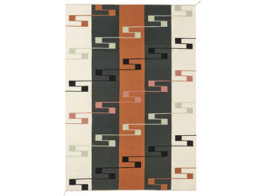 Tapis scandinave modèle VK8 charcoal / white / orange